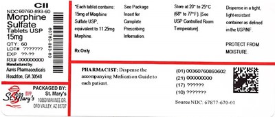 893 (Morphine Sulfate 15mg 60ct 60760 893 60)